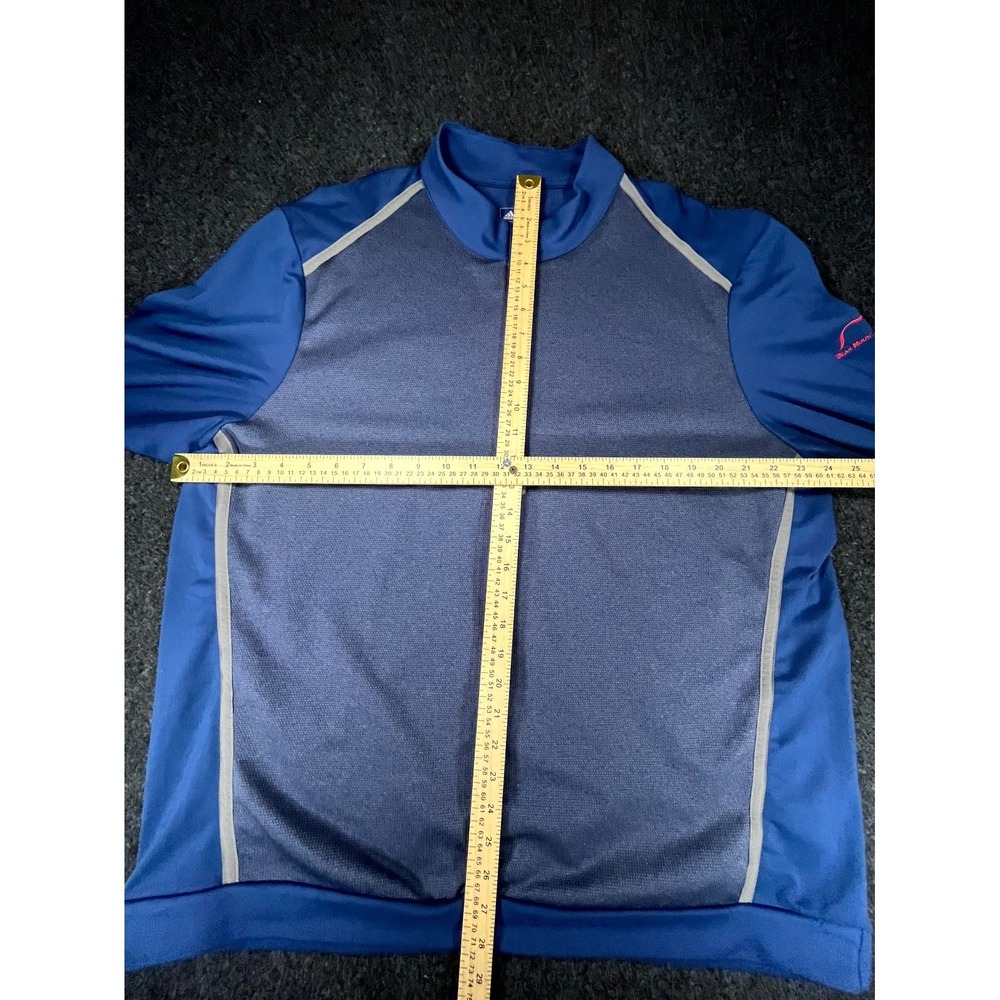 Adidas Golf Top Mens XL Blue Stretch Bear Mountain Ranch Mock Neck Quarter Zip - Picture 9 of 11